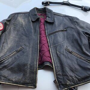 Leather racer Jacket by Americanino. 1985. NEW! Very Rare and heavy.
